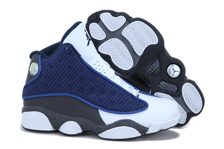 Cheap Jordan 13 White Blue Grey For Women - Click Image to Close