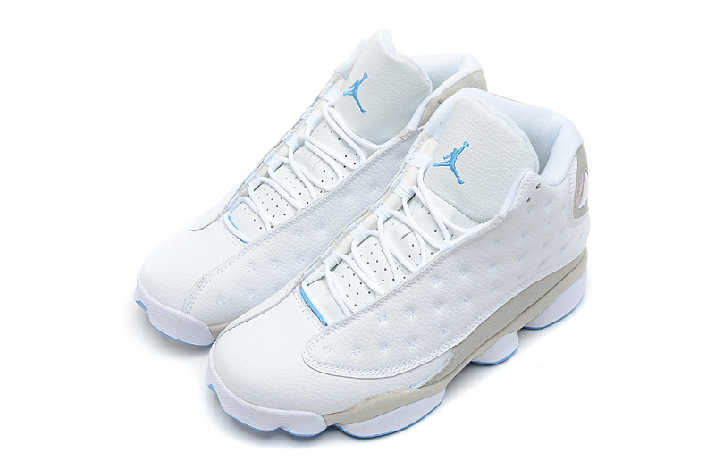 New Air Jordan 13 White Grey Blue Shoes - Click Image to Close