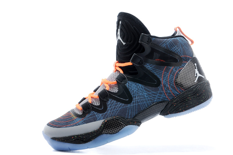 Cheap 2015 Air Jordan 28 Blue Black Orange Shoes - Click Image to Close