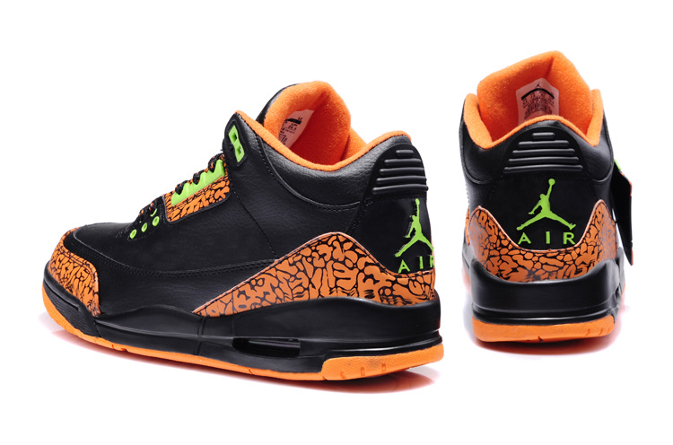 2013 New Arrival Jordan 3 Black Orange - Click Image to Close