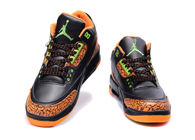 2013 New Arrival Jordan 3 Black Orange - Click Image to Close