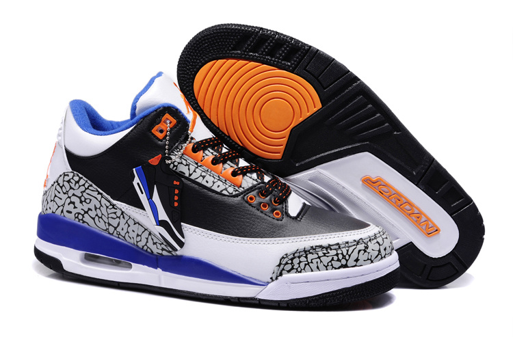 2013 New Arrival Jordan 3 Black White Blue Orange