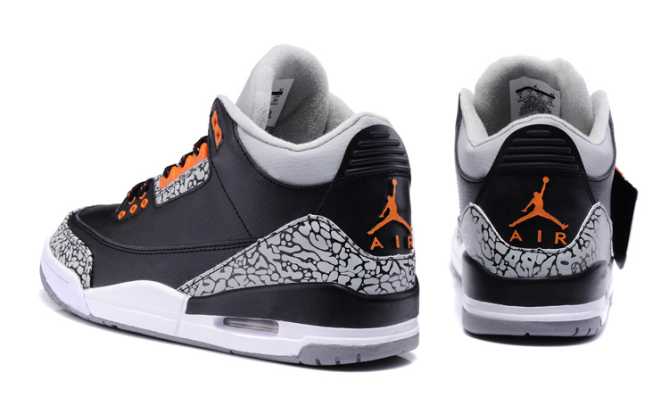 2013 New Arrival Jordan 3 Black White Cement Orange