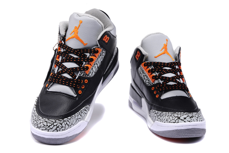 2013 New Arrival Jordan 3 Black White Cement Orange