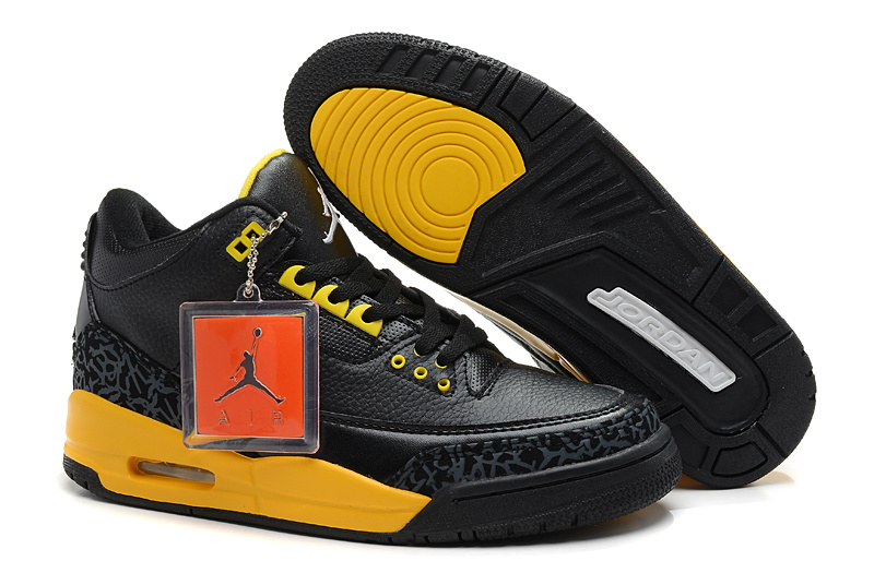 New Jordan Retro 3 Black Yellow