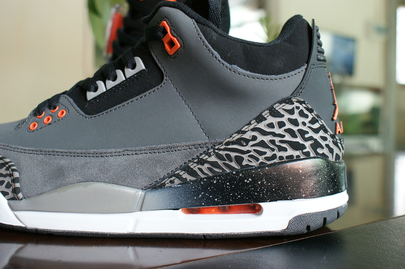 New Air Jordan 3 Grey White Orange Shoes - Click Image to Close