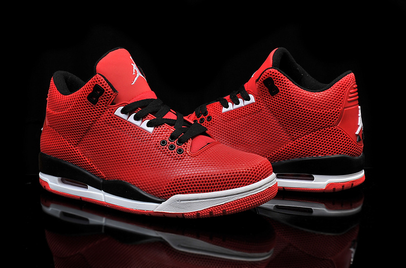 Cheap 2015 Air Jordan 3 Retro PVC Red Black White Shoes