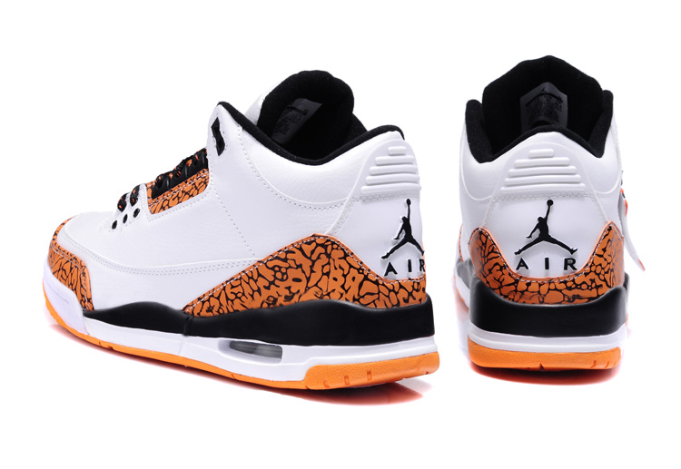 2013 New Arrival Jordan 3 White Orange Black - Click Image to Close