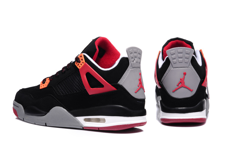 New Jordan Retro 4 Black Dark Red Grey