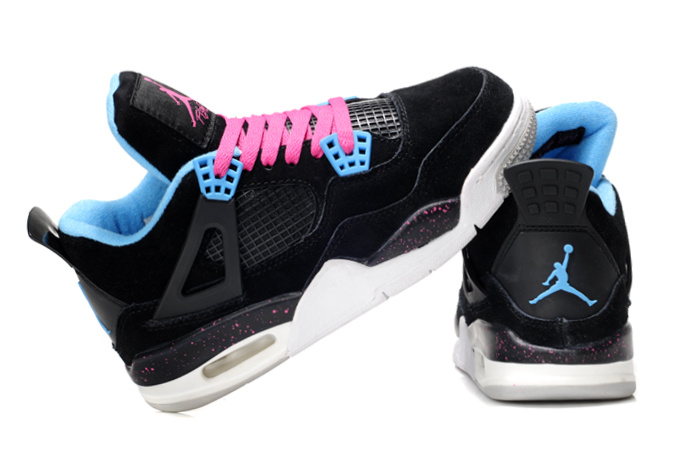 Cheap Jordan 4 Black White Pink For Women - Click Image to Close