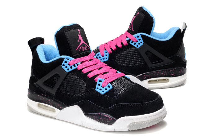 Cheap Jordan 4 Black White Pink For Women - Click Image to Close