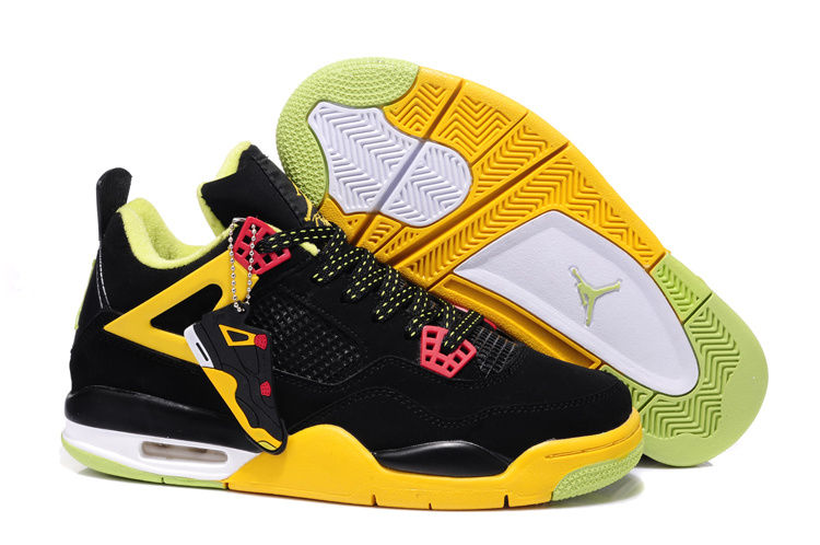 New Jordan Retro 4 Black Yellow