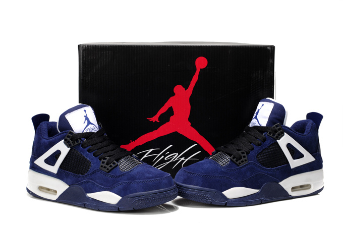 Cheap Jordan 4 Dark Blue White For Women - Click Image to Close