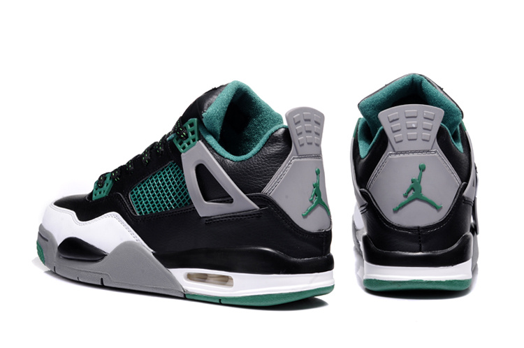 New Jordan Retro 4 Grey Green Black White