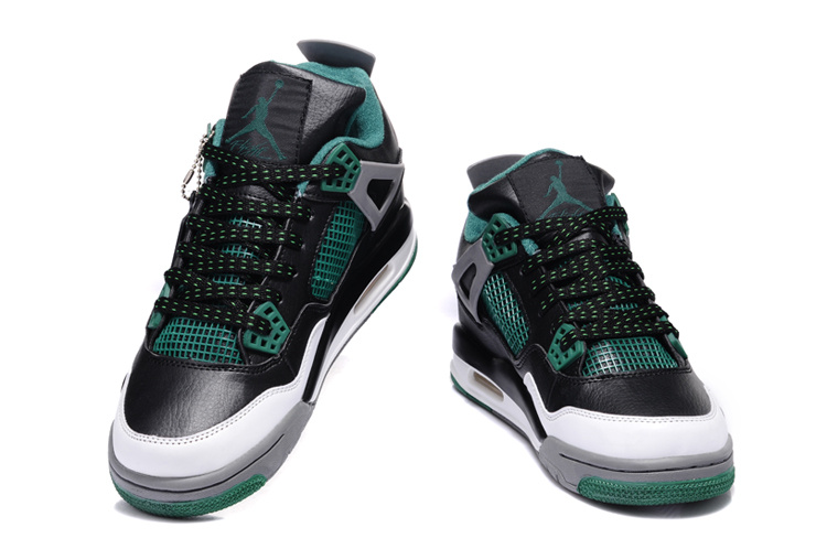 New Jordan Retro 4 Grey Green Black White