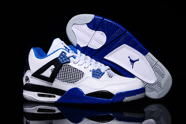 New Air Jordan 4 Retro White Black Blue 2015 - Click Image to Close