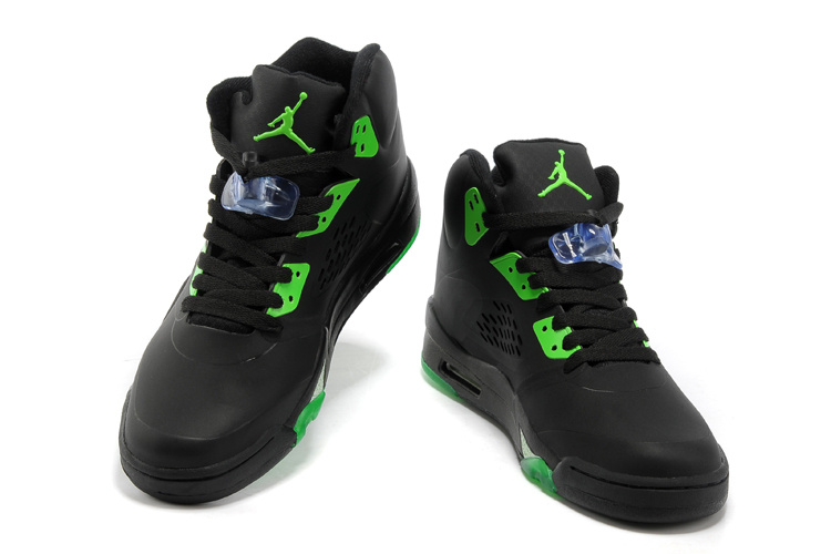 New Jordan Retro 5 Black Green Shoes
