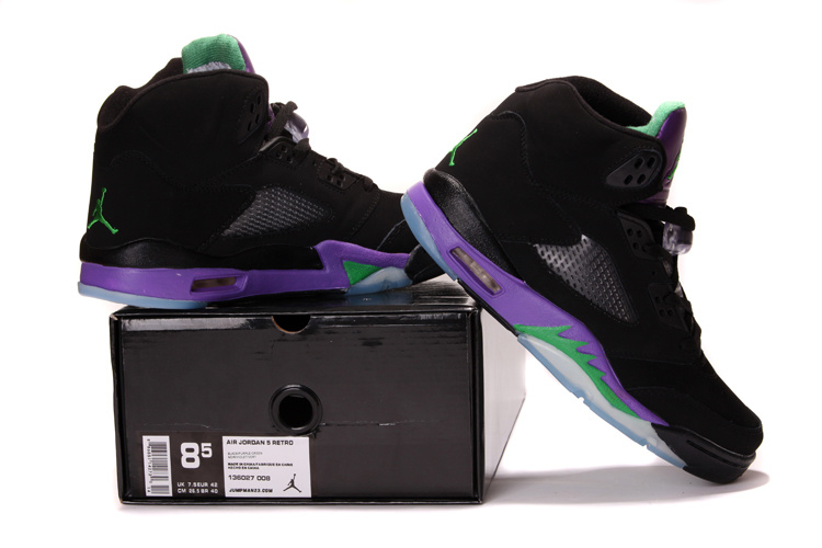 New Jordan Retro 5 Black Purple - Click Image to Close