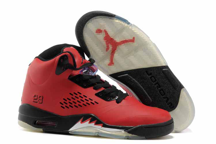 New Jordan Retro 5 Red Black Shoes