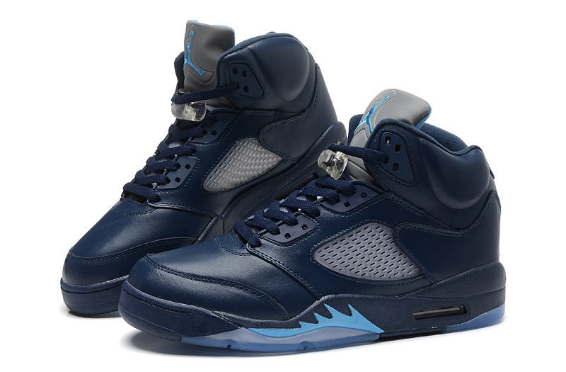 New Air Jordan Retro 5 Dark Blue Shoes - Click Image to Close