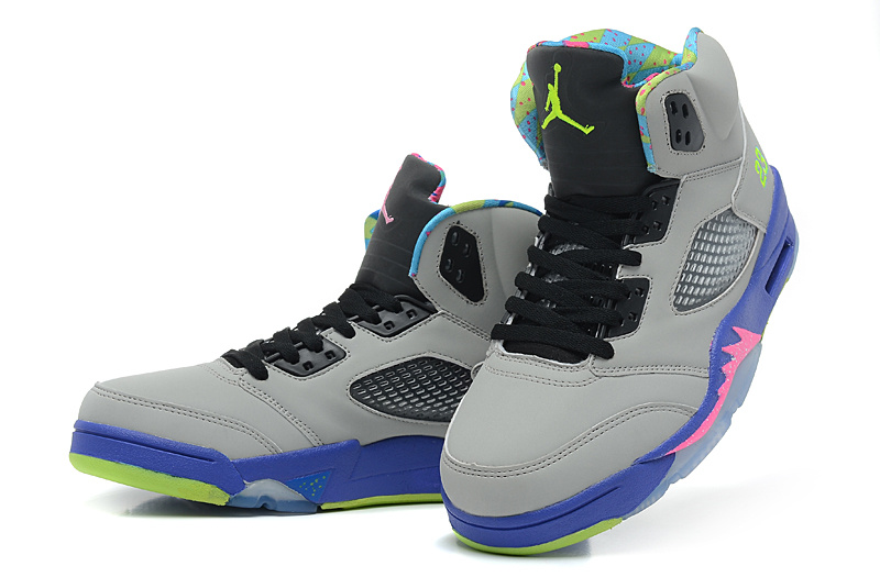 New Air Jordan 5 Retro Grey Black Purple Pink Shoes - Click Image to Close