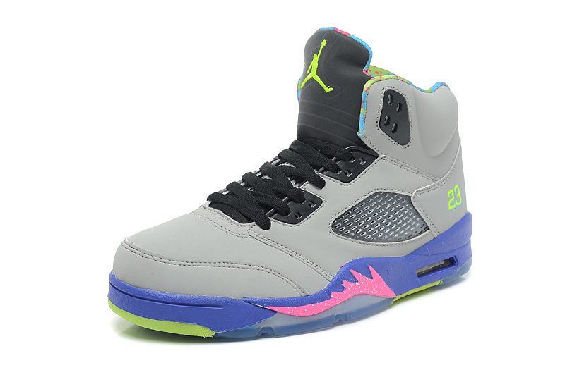 New Air Jordan 5 Retro Grey Black Purple Pink Shoes - Click Image to Close