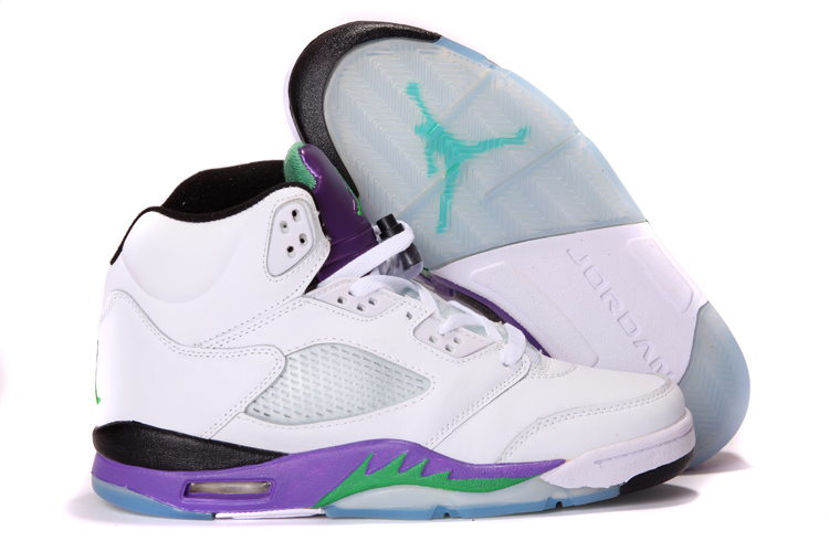 New Jordan Retro 5 White Purple - Click Image to Close