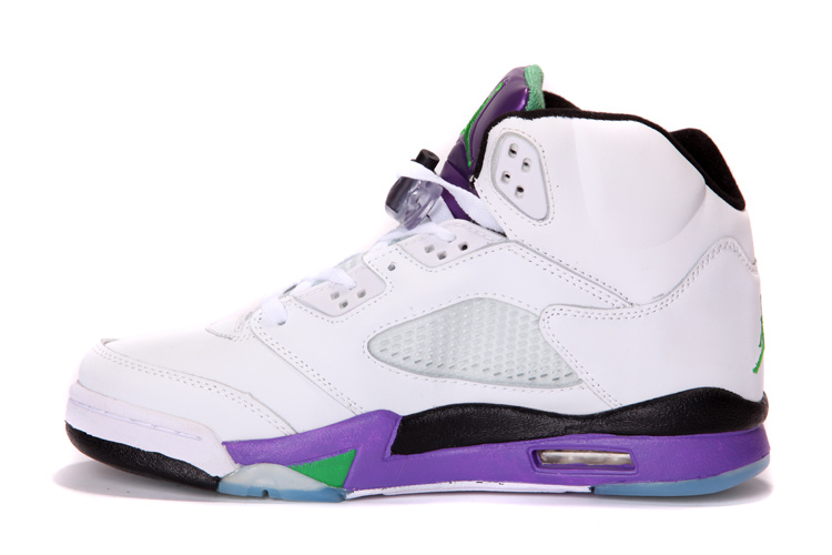 New Jordan Retro 5 White Purple - Click Image to Close