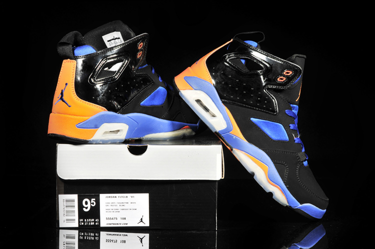 New Air Jordan 6 Black Blue Orange White Shoes - Click Image to Close