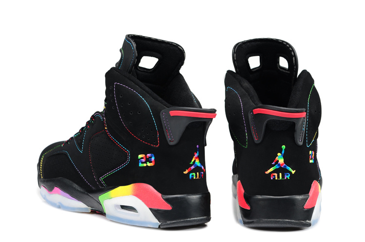 New Air Jordan 6 Black Colorful Shoes