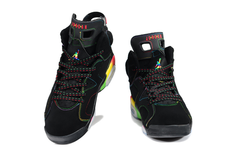 New Air Jordan 6 Black Colorful Shoes - Click Image to Close