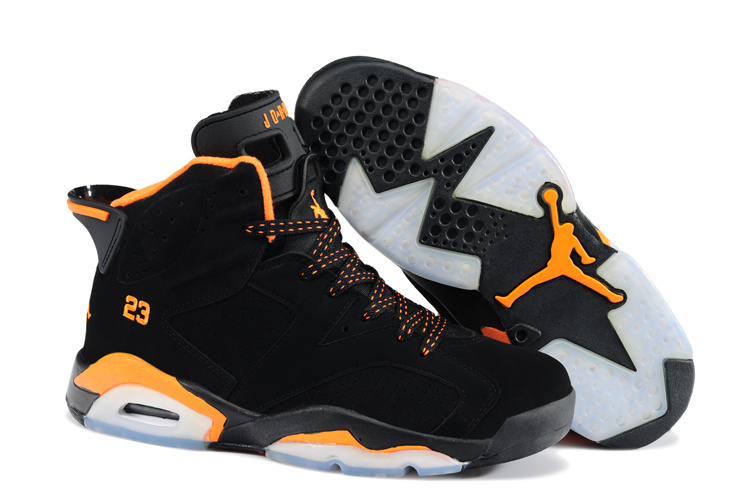 New Air Jordan 6 Black Orange Shoes