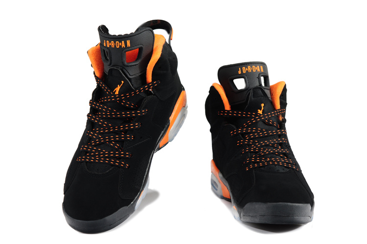 New Air Jordan 6 Black Orange Shoes