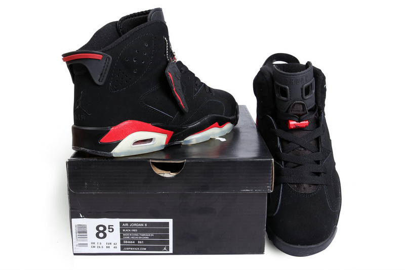 New Air Jordan 6 Black Red Shoes