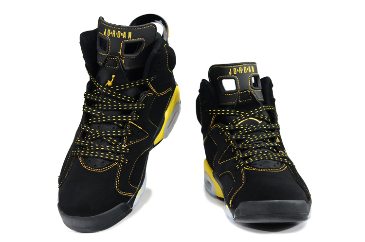 New Air Jordan 6 Black Yellow Shoes