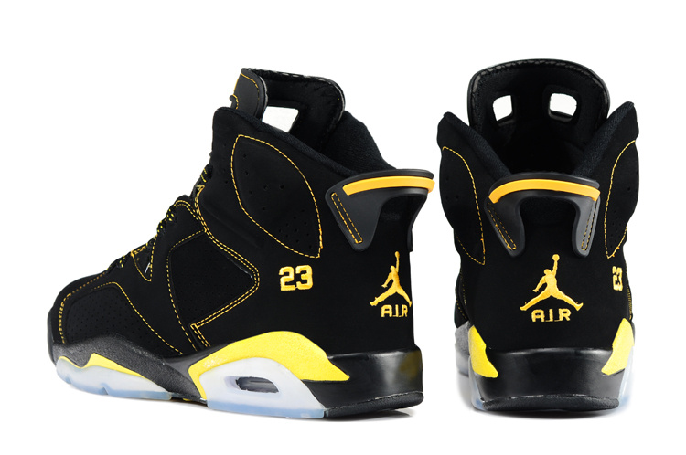 New Air Jordan 6 Black Yellow Shoes - Click Image to Close