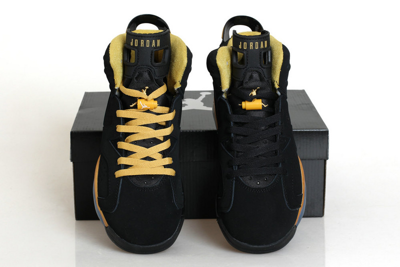 New Air Jordan Retro 6 Black Gold Shoes - Click Image to Close