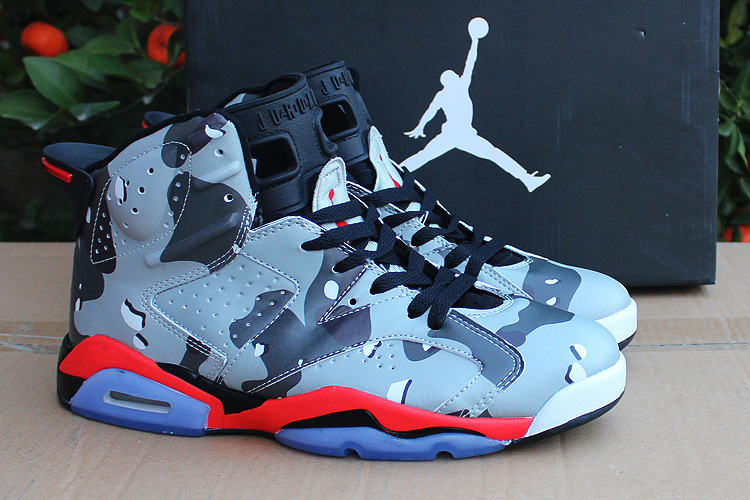 New Air Jordan Retro 6 Camo Colorways Red Shoes