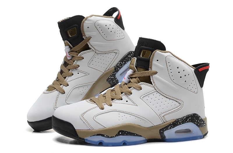 New Air Jordan Retro 6 Grey Gold Black Shoes - Click Image to Close