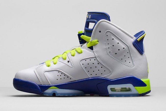 New Air Jordan Retro 6 White Blue Green For Women