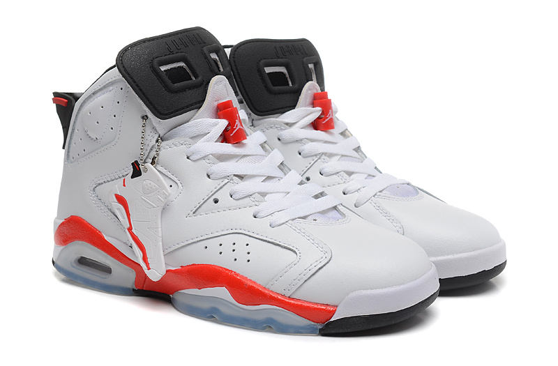 New Air Jordan 6 Retro White Red Shoes