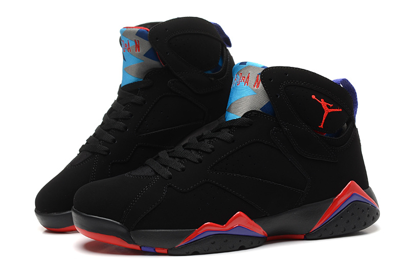 New Air Jordan Retro 7 Black Red Blue Shoes - Click Image to Close