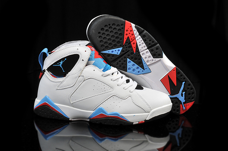 Cheap 2015 Air Jordan 7 Retro OG White Blue Black Red Shoes