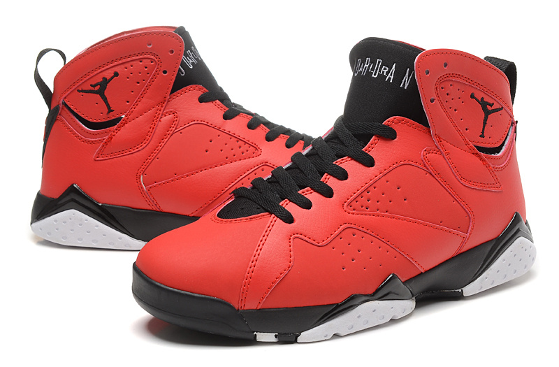 New Air Jordan Retro 7 Red Black Shoes - Click Image to Close