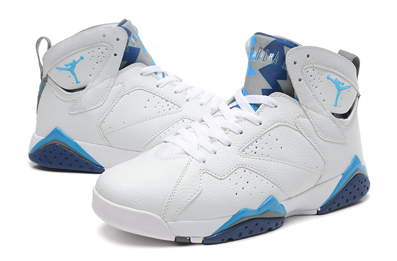 New Air Jordan Retro 7 White Baby Blue Shoes