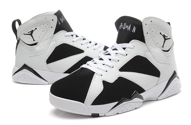 New Air Jordan Retro 7 White Black Shoes