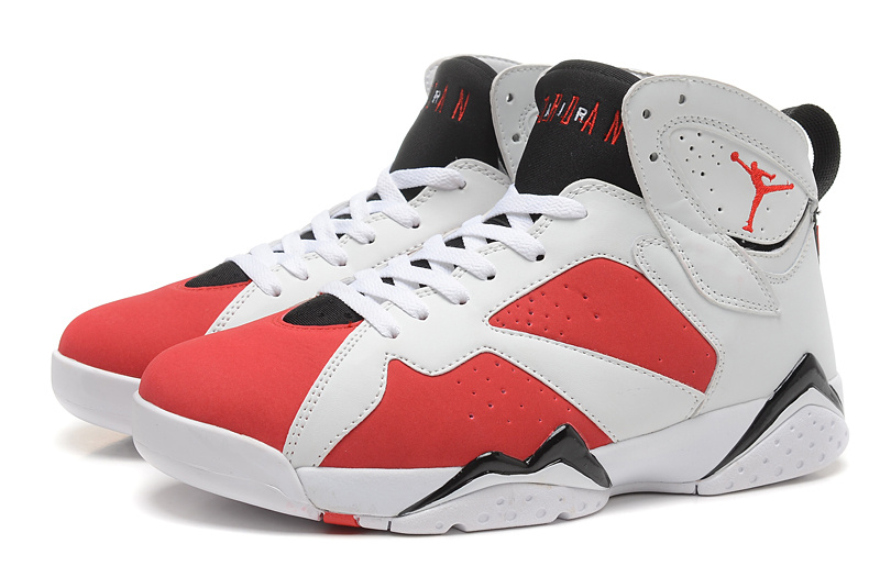 New Air Jordan Retro 7 White Red Black Shoes