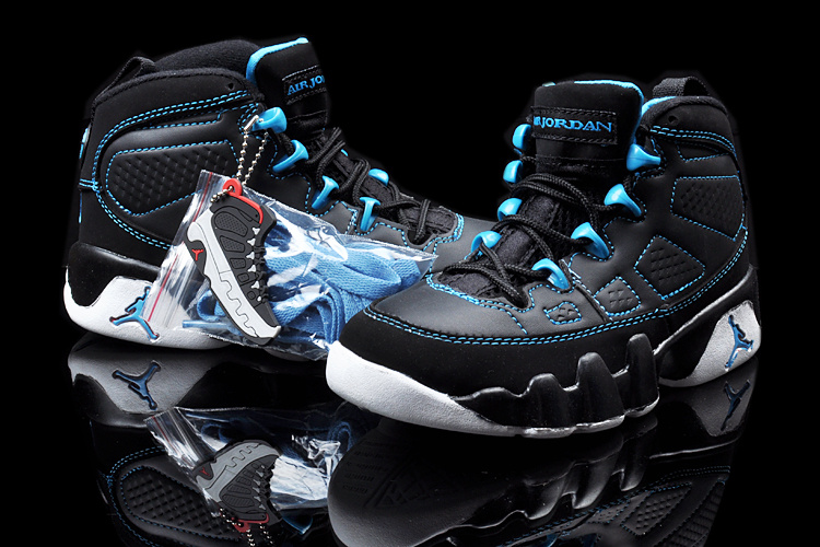 Air Jordan 9 Black Blue White For Kids