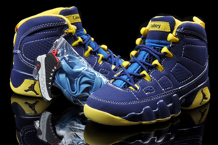 Air Jordan 9 Blue Yellow For Kids