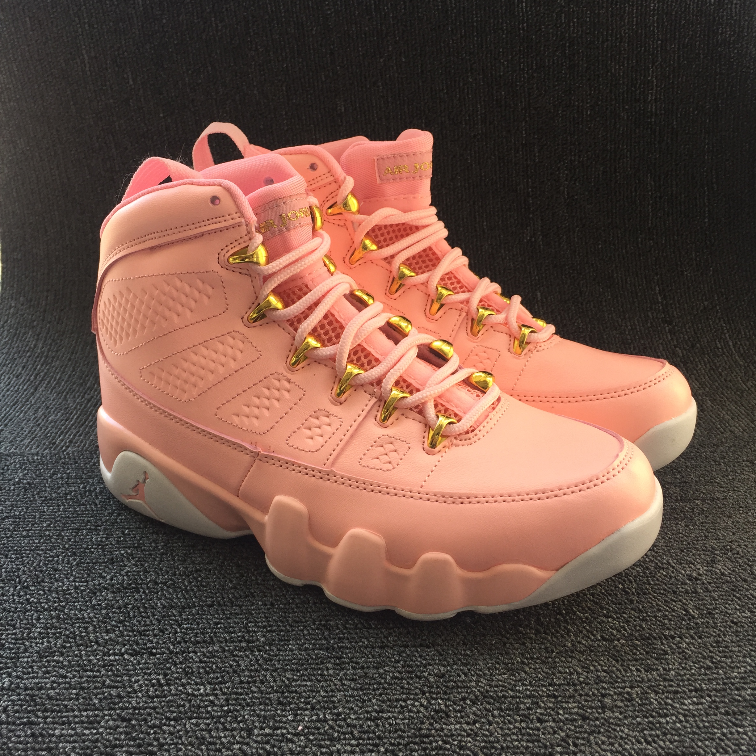 New Air Jordan 9 Pink White Shoes Women - Click Image to Close